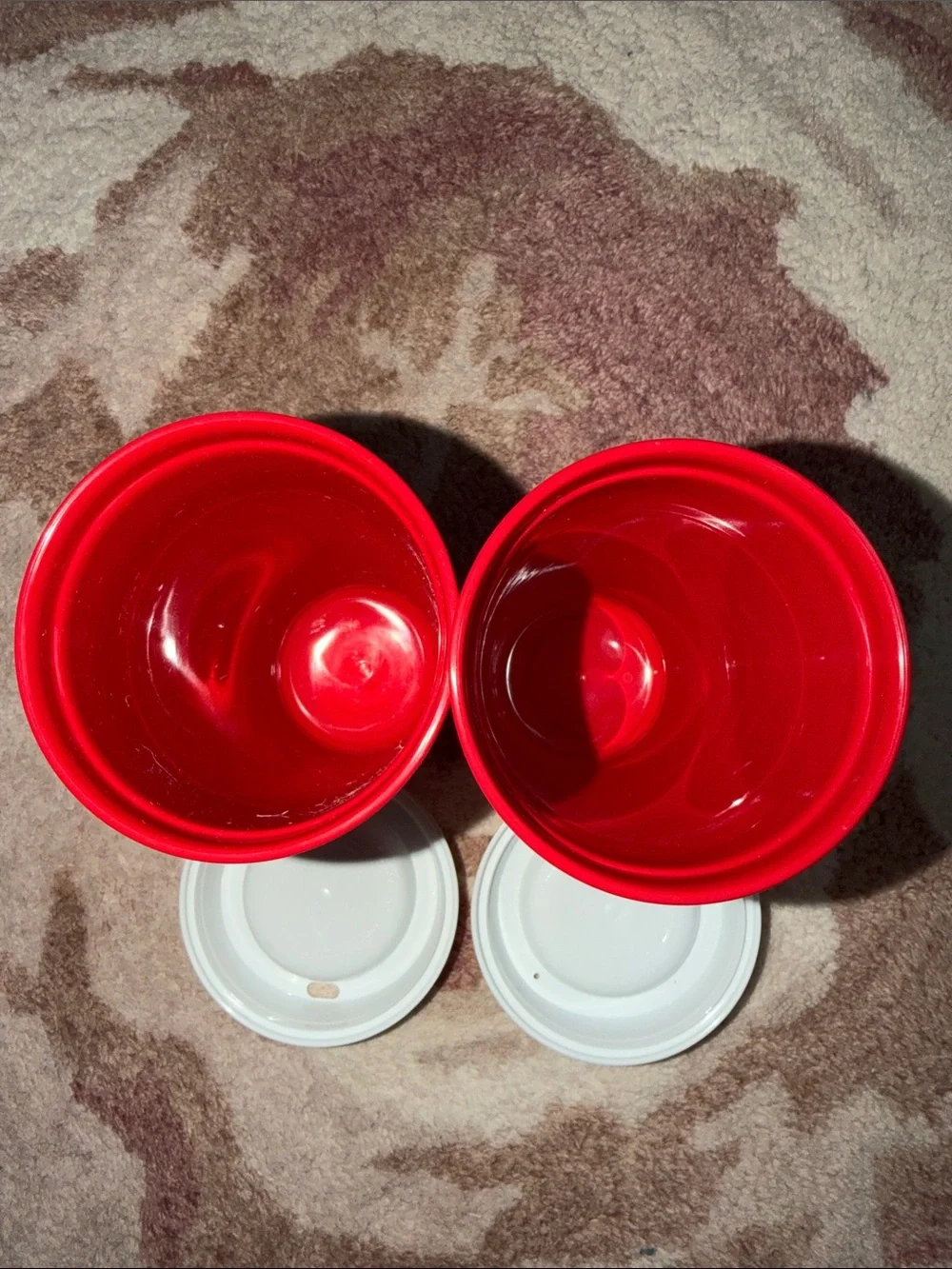 NWOT Starbucks Red Holiday Reusable Cups with White Lid Set of 2